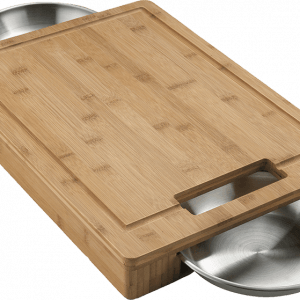 Napoleon Cutting Board 18.5" x 13.25" with Stainless Steel Bowls