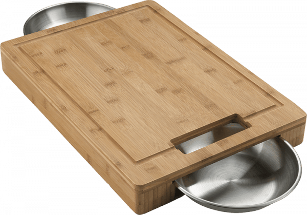 Napoleon Cutting Board 18.5" x 13.25" with Stainless Steel Bowls