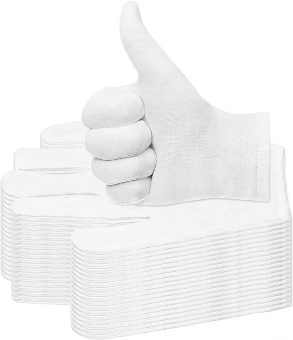 Natural White Cotton Gloves Liners - 1 pair