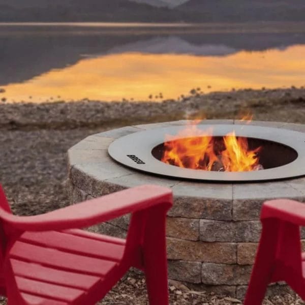 Breeo Zentro 30" Round Stainless Steel Smokeless Fire Pit Insert with Lid - Image 2